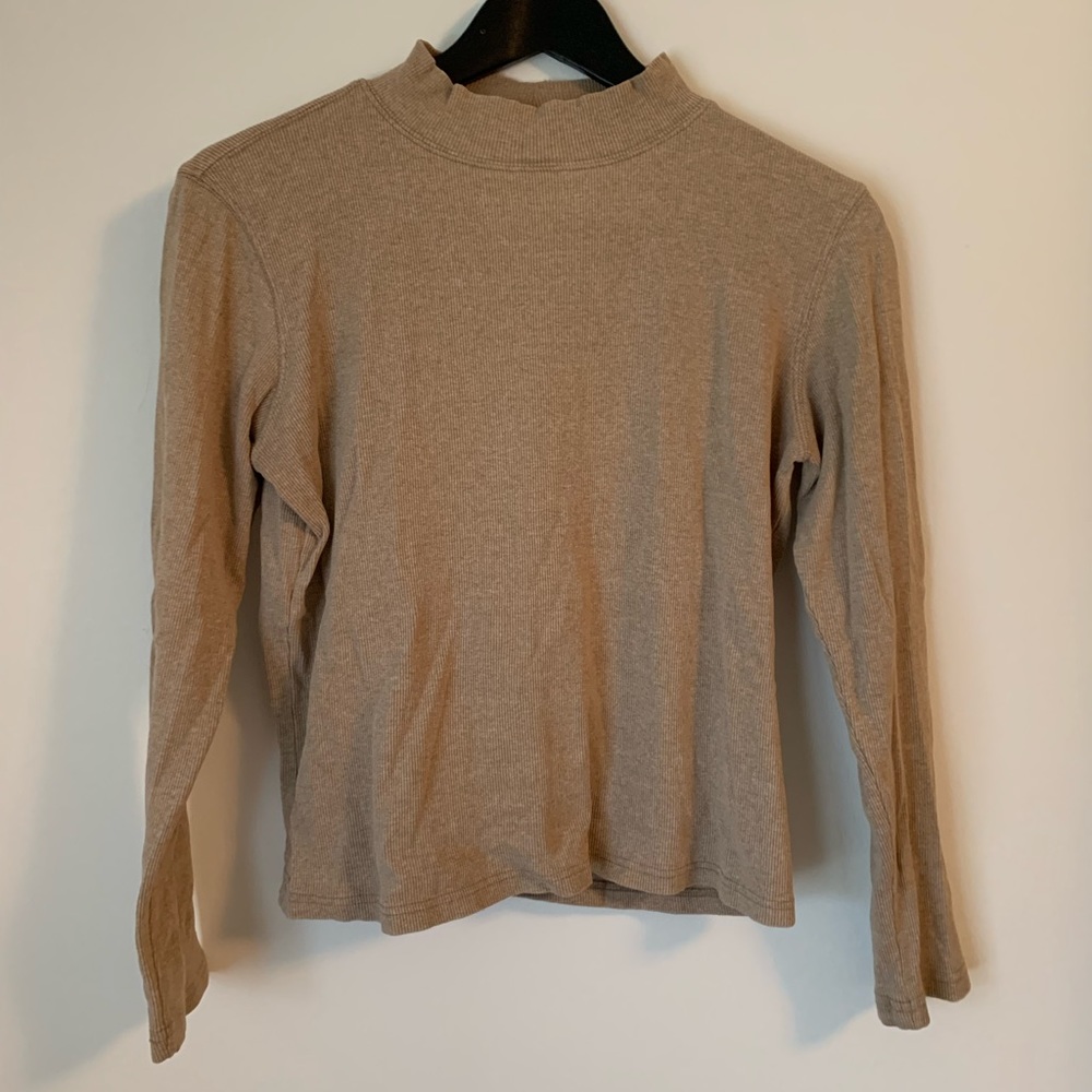 Liz Claiborne Tan Mock Neck Sweater, Size S